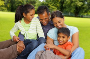 Indian Family outdoors